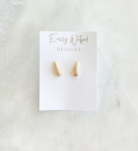 Gold Teardrop Studs