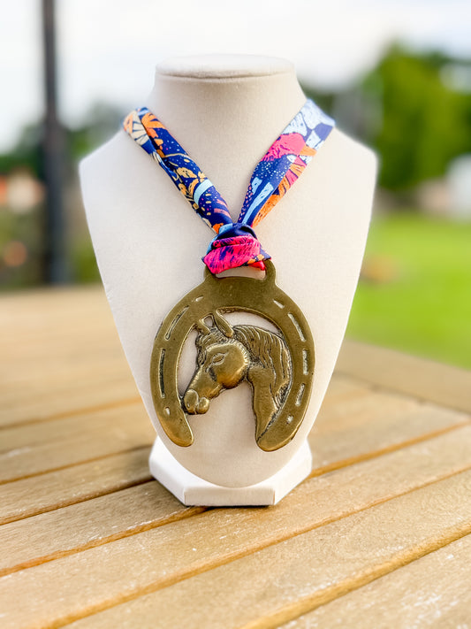 Horse Medallion Scarf Necklace