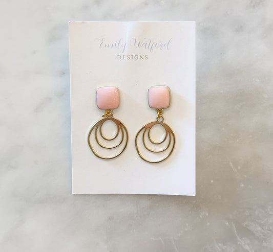 Pink circle dangle