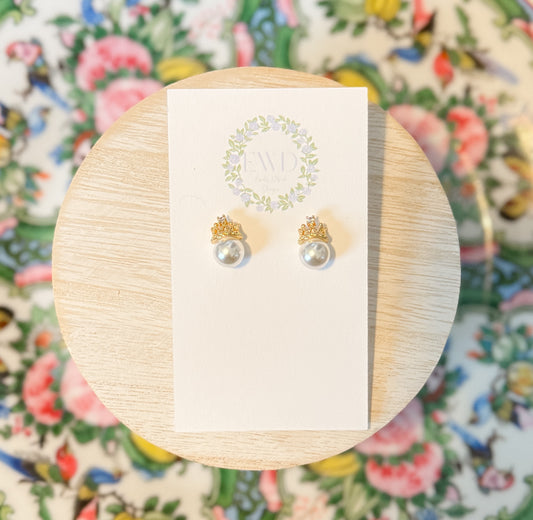 Pearl Crown Studs