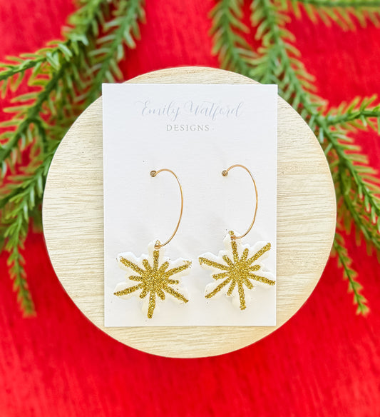 Glitter Snowflake Hoop
