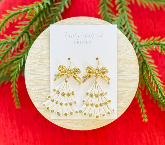 White Glitter Dot Bow Hook