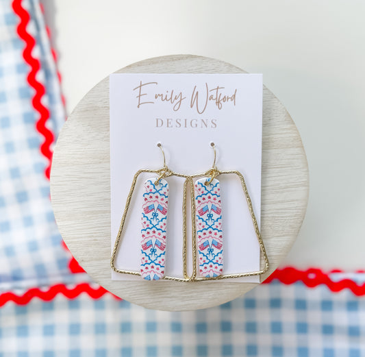 Flag Print Bar Dangle