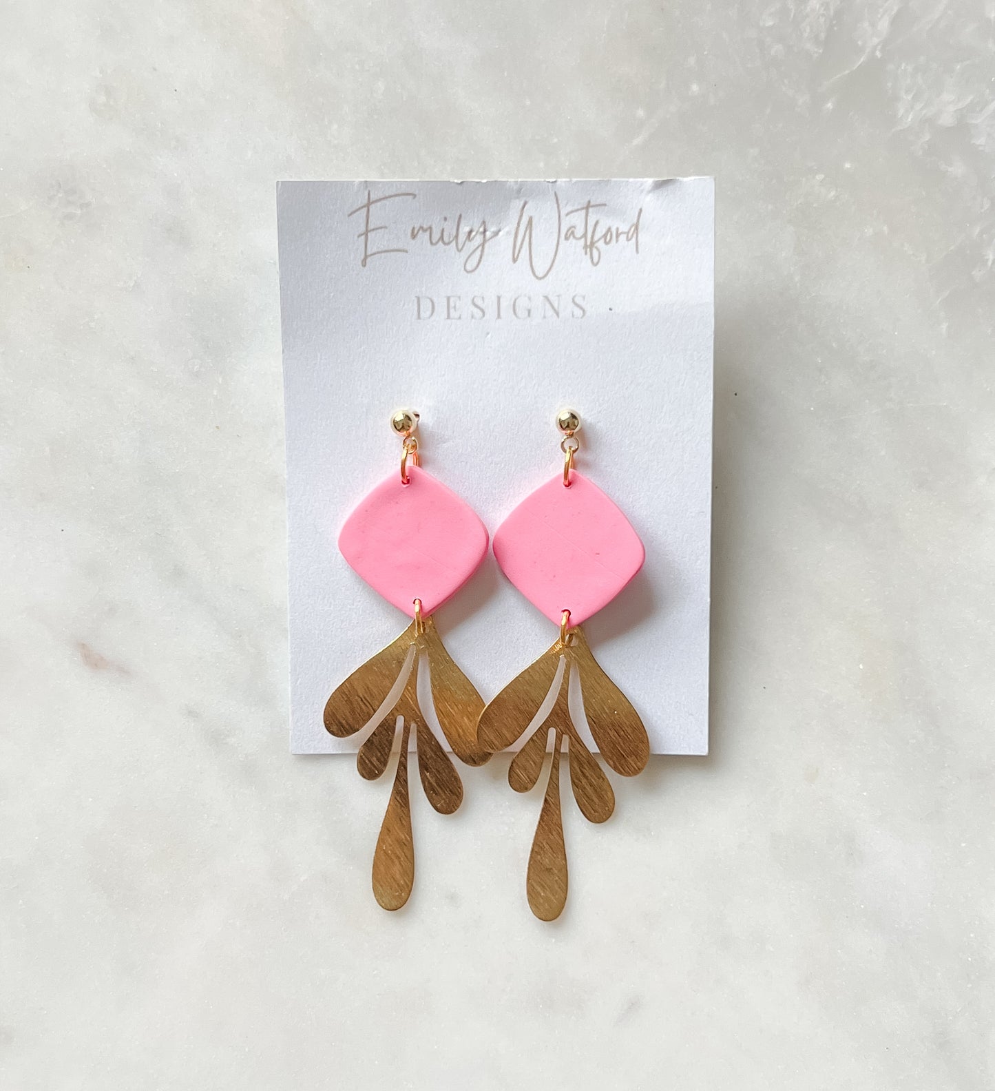 Pink Leaf Dangle