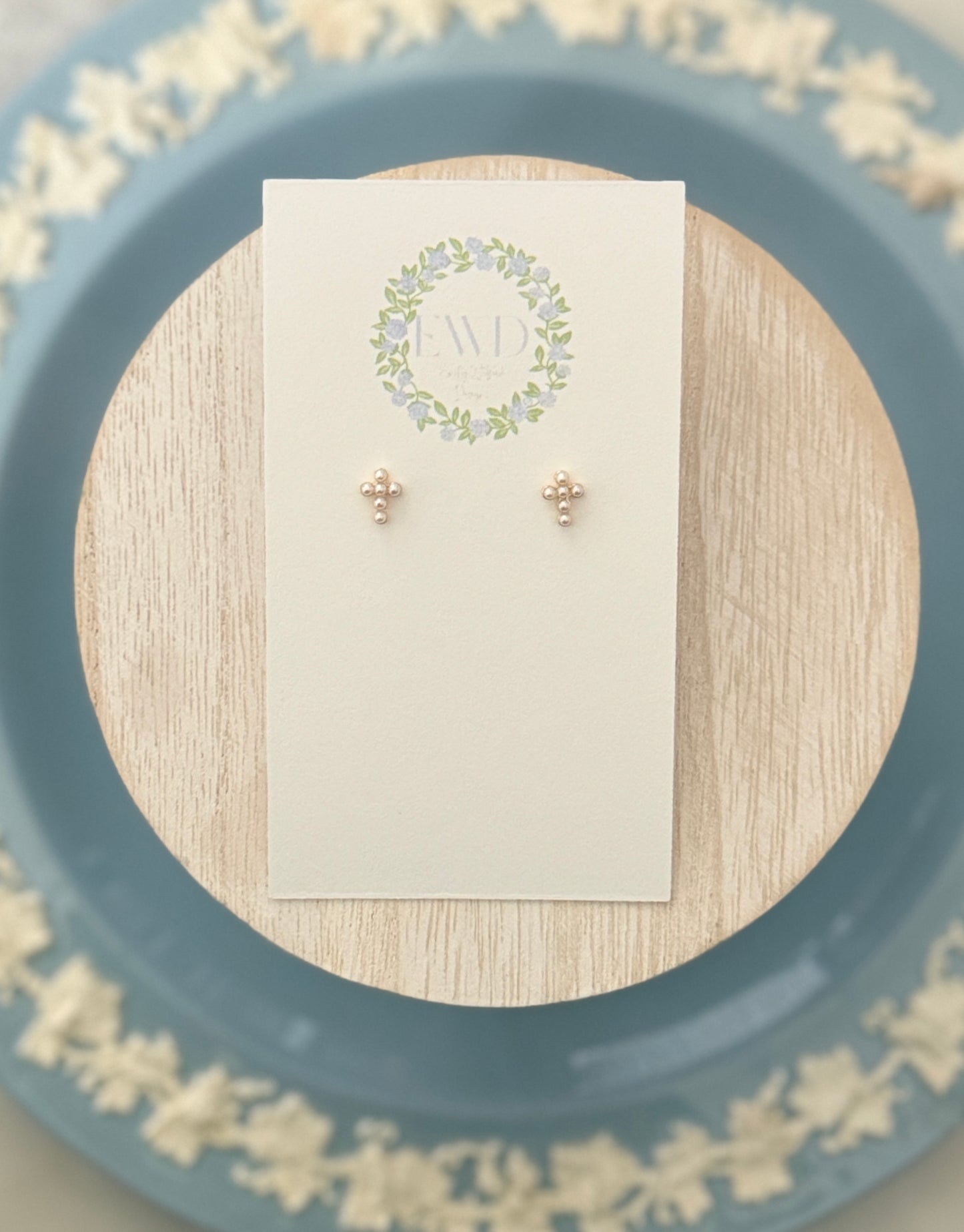 Pearl Cross Studs