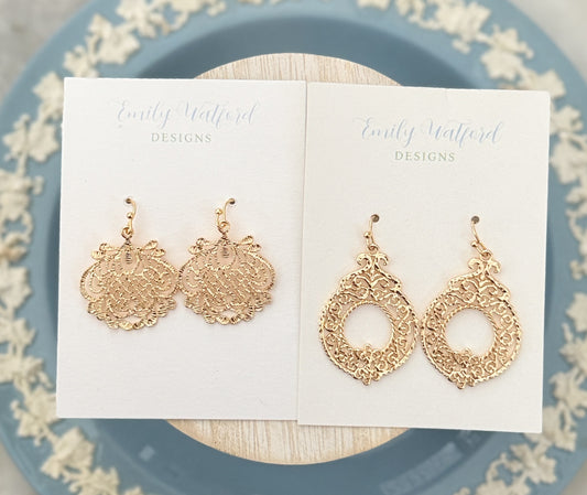 Gold Filigree Dangle