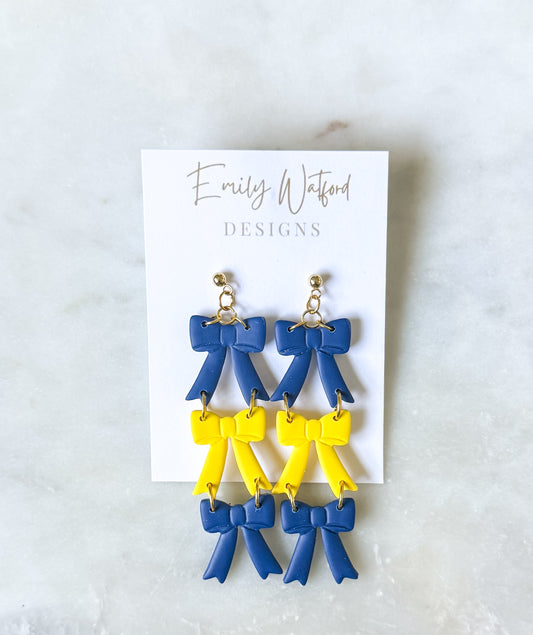 Navy & Yellow Bow Trio