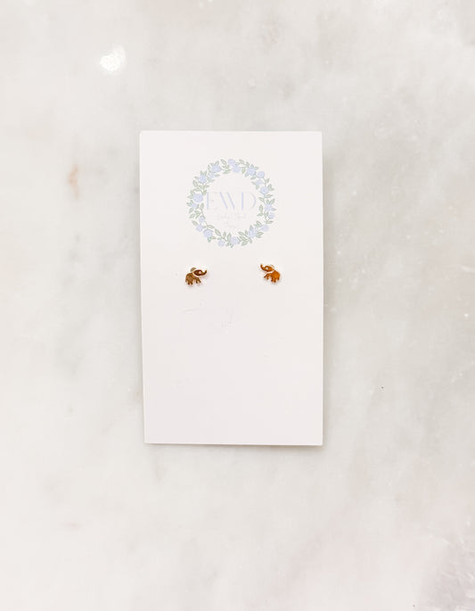Gold elephant stud