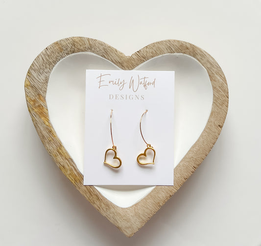 Gold Heart Hoop