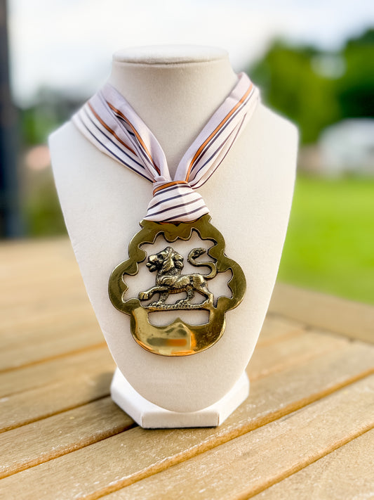 Lion Medallion Scarf Necklace