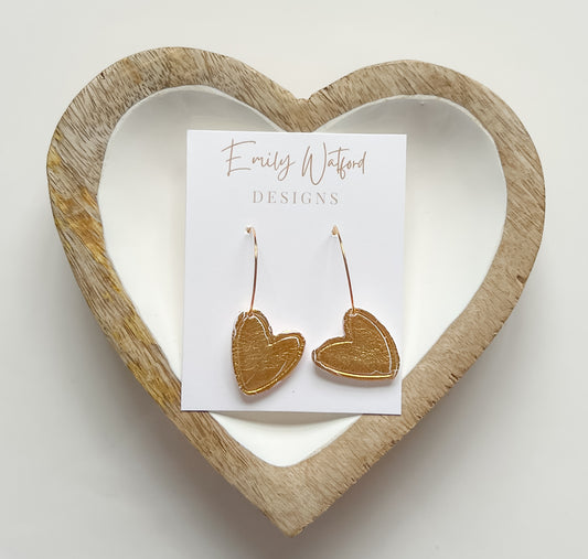 Gold Leaf Heart Hoop