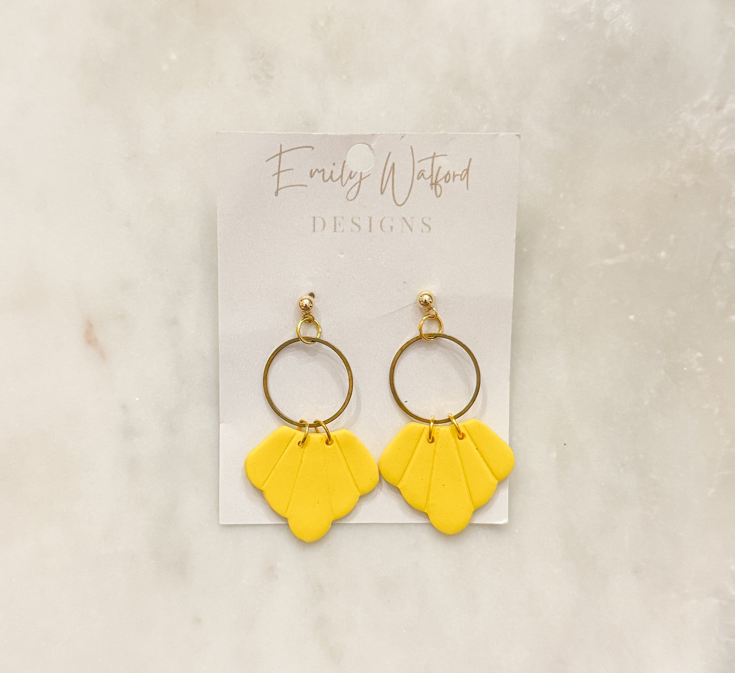 Yellow scallop dangle