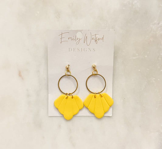 Yellow scallop dangle