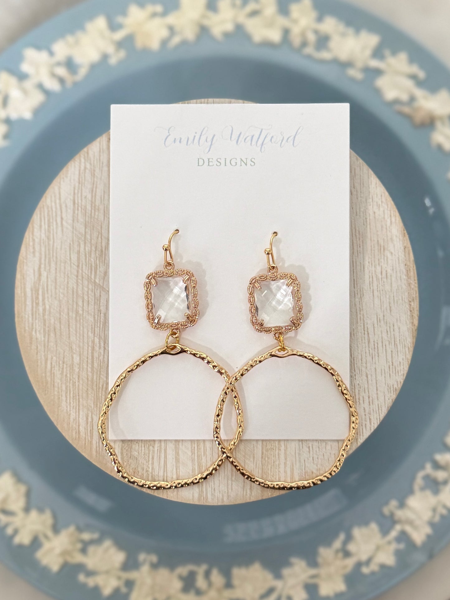 Small Glass Circle Dangle