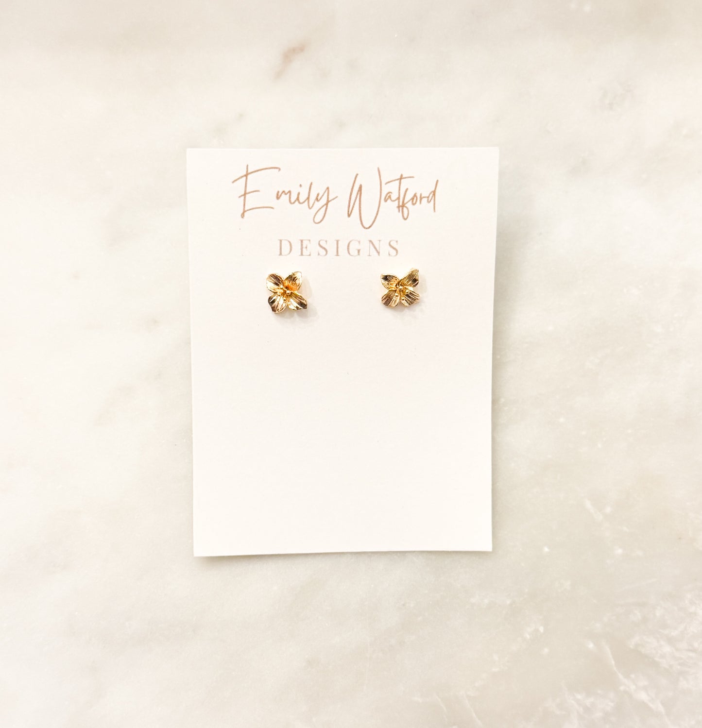 Gold flower stud