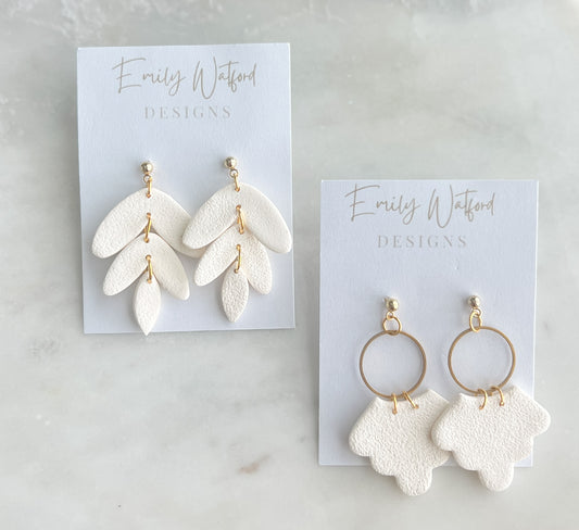 Cream Textured Dangles