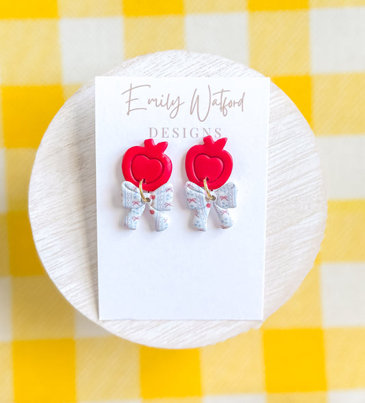 Apple Print Bow