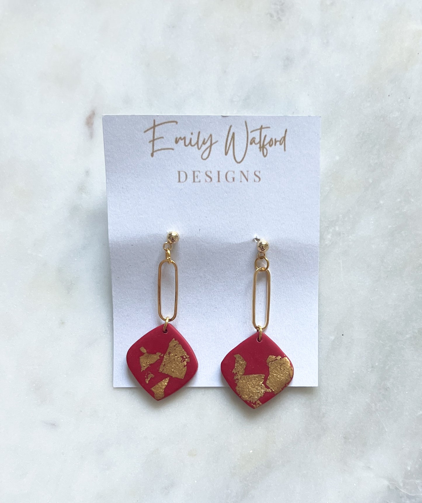 Red/Gold Teardrop Dangle