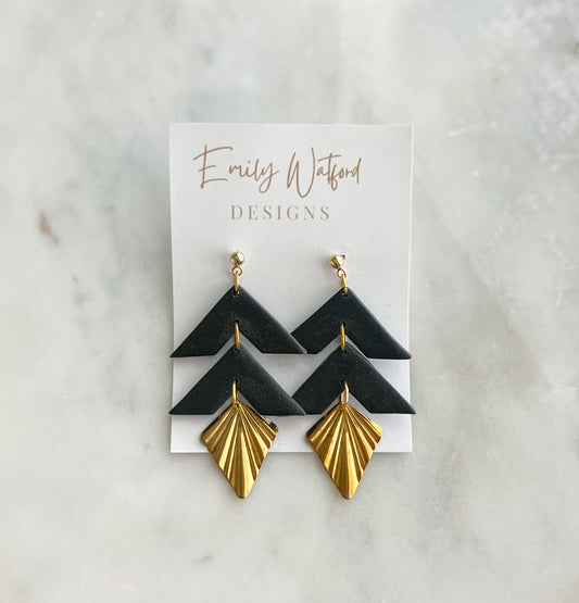 Chevron Dangle - Black