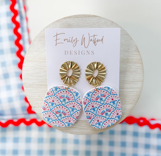 Flag Print Oval