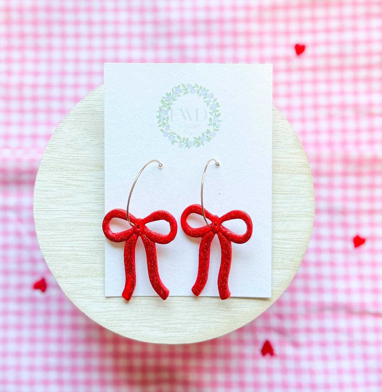 Red Glitter Ribbon Bow