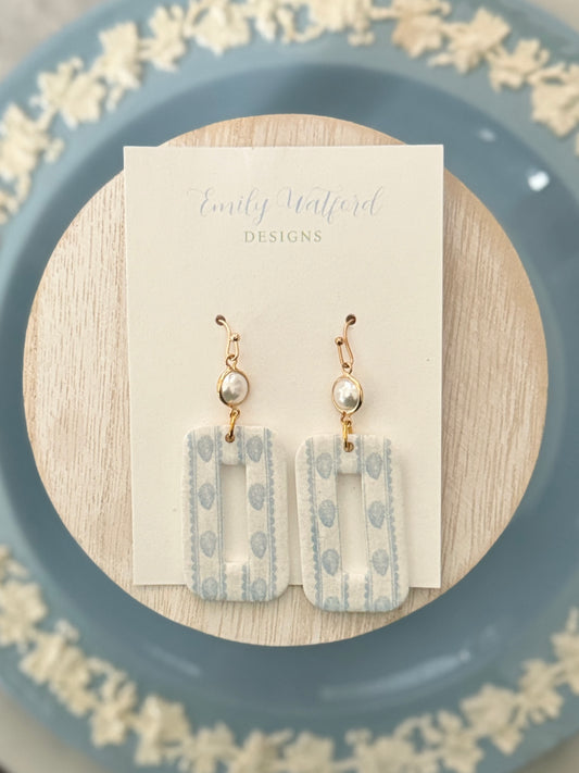 Oyster Print Rectangle Dangle