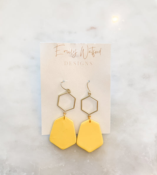 Yellow hexagon dangle