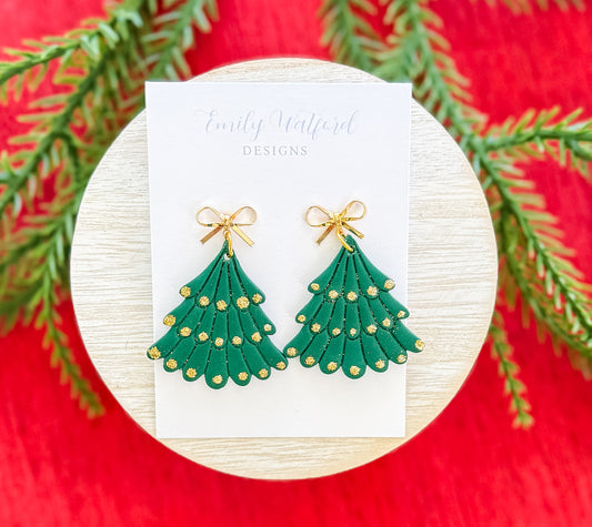 Gold Dot Tree Dangle (Green)