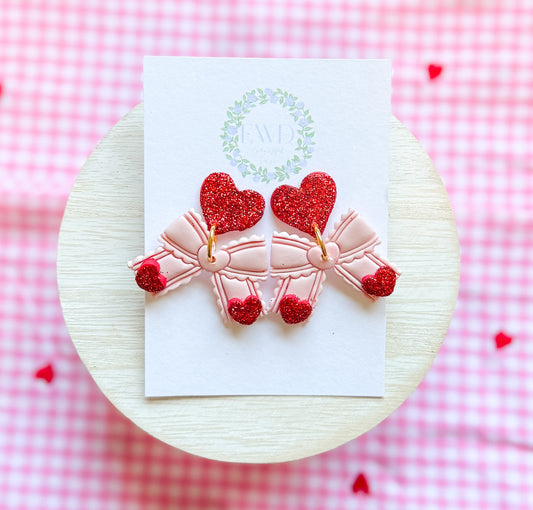 Bow Heart Dangle