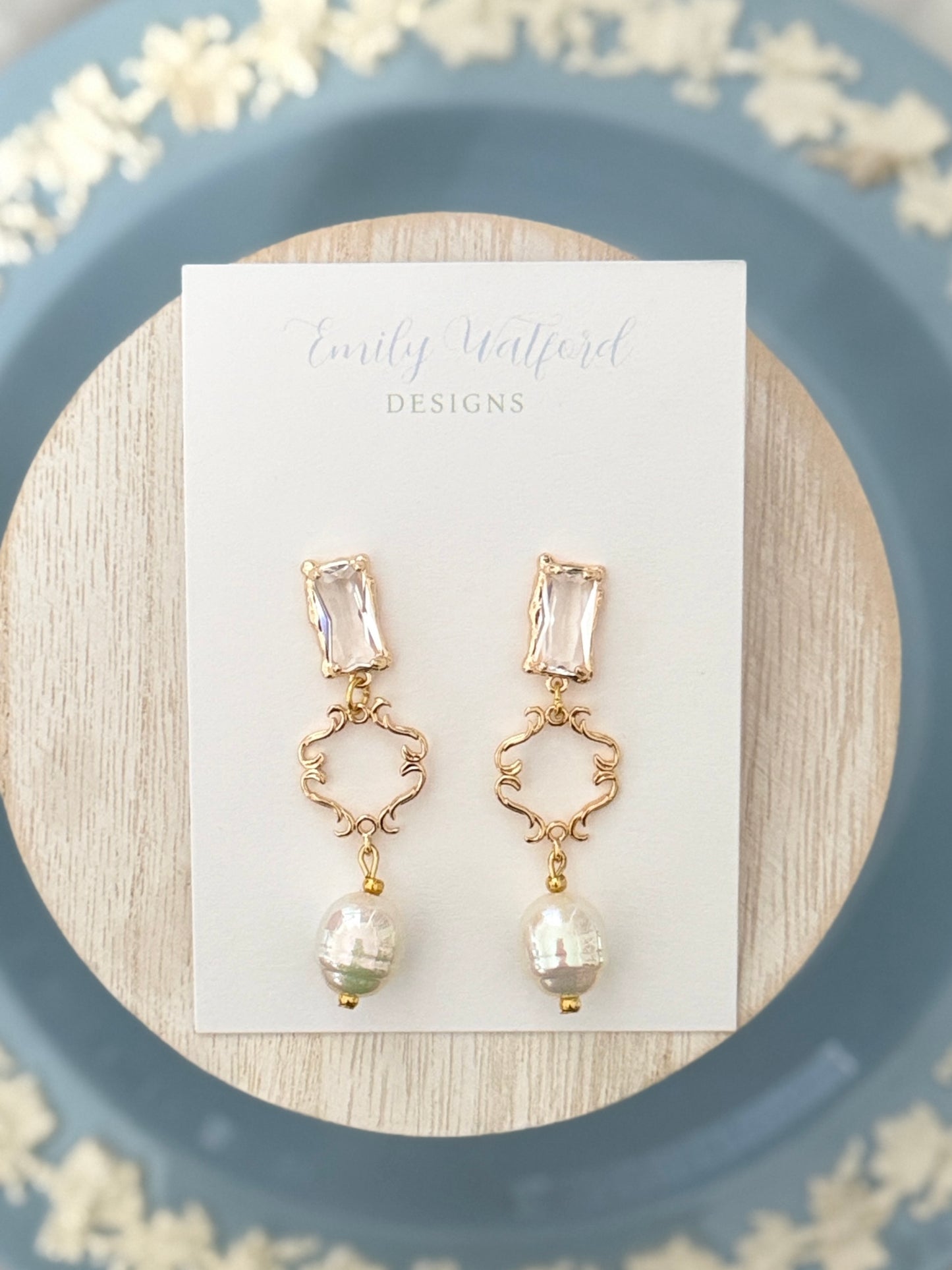 CZ Pearl Dangle