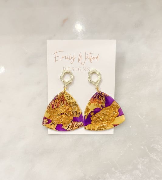 Purple and gold dangle