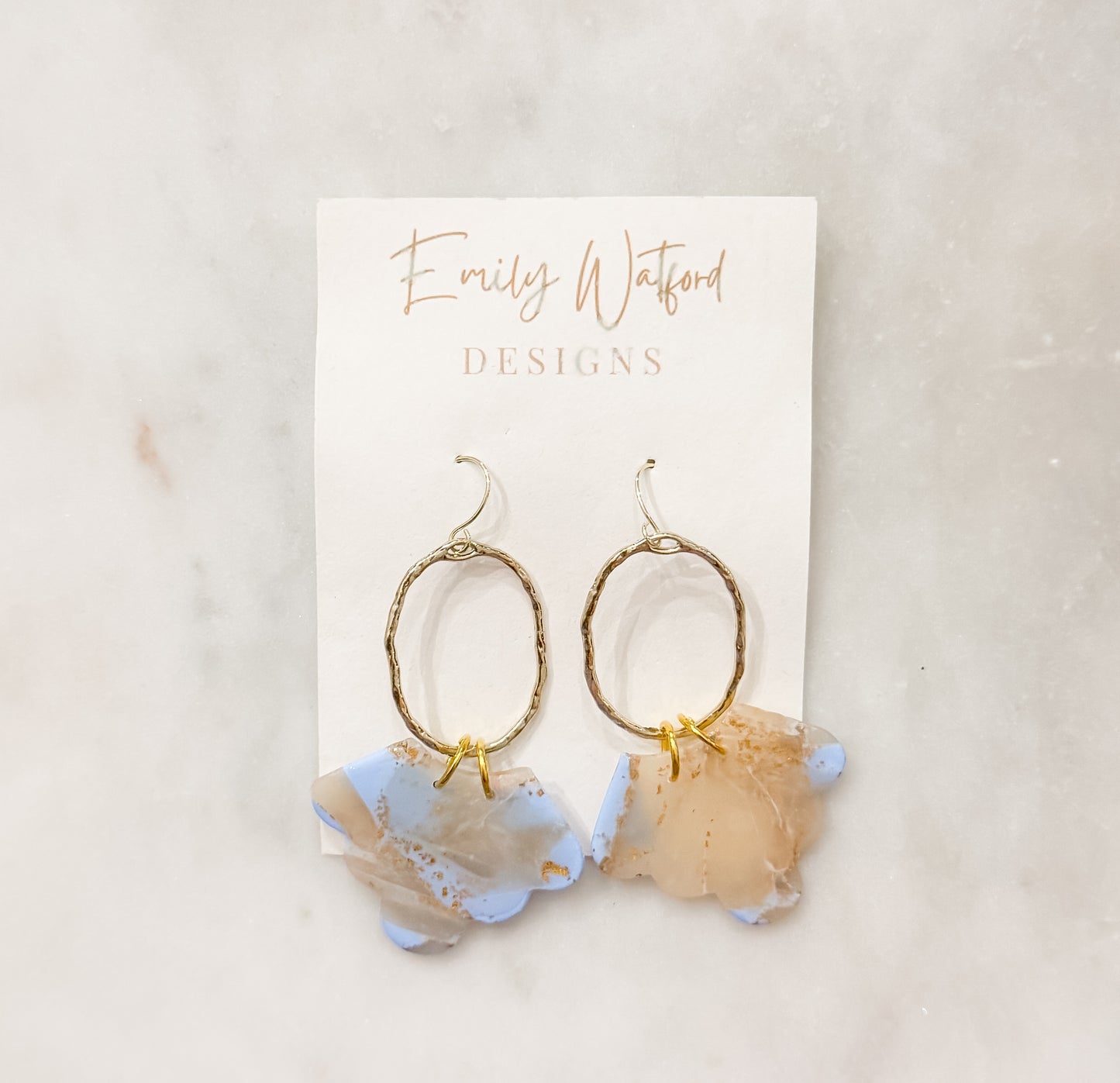 Blue mix scallop dangle