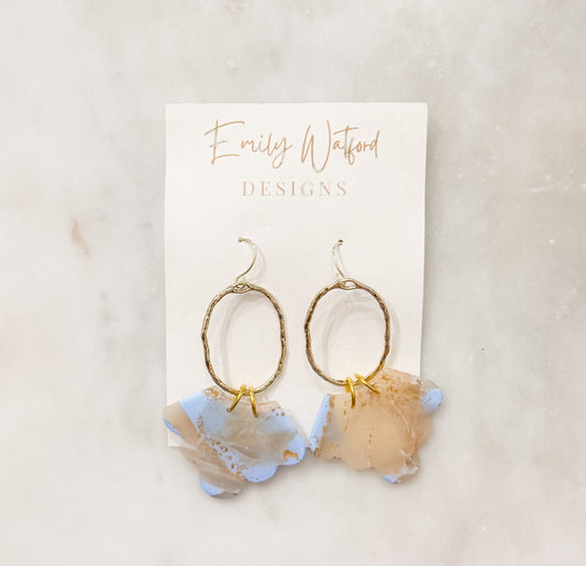 Blue mix scallop dangle