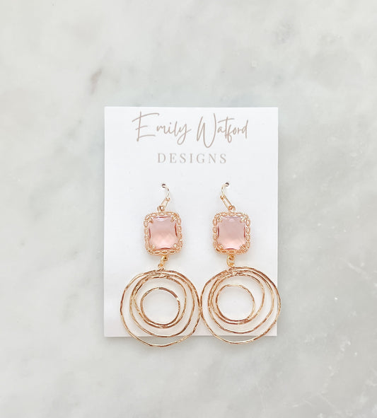 Pink Circle Swirl Dangle
