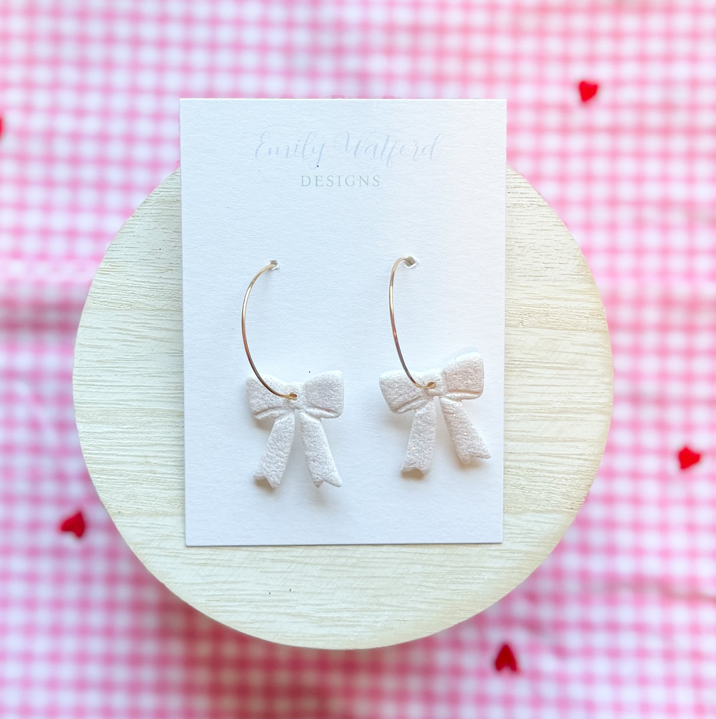 White Glitter Bow Hoop