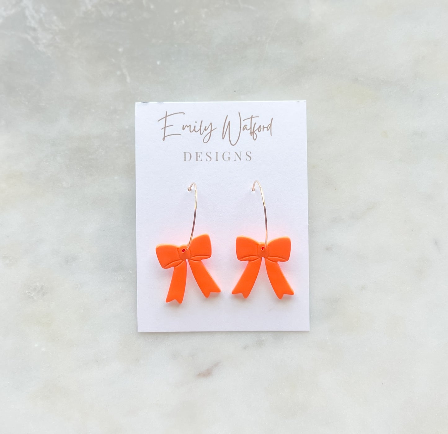 Orange Bow Hoops