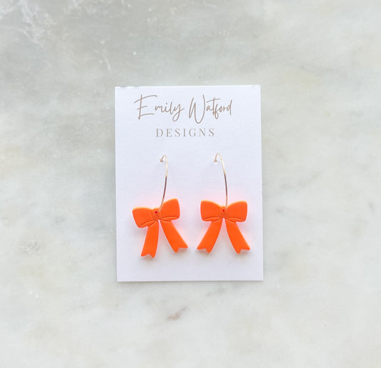 Orange Bow Hoops