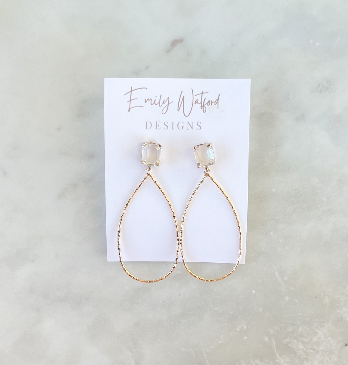 Oval Glass Stud Dangle