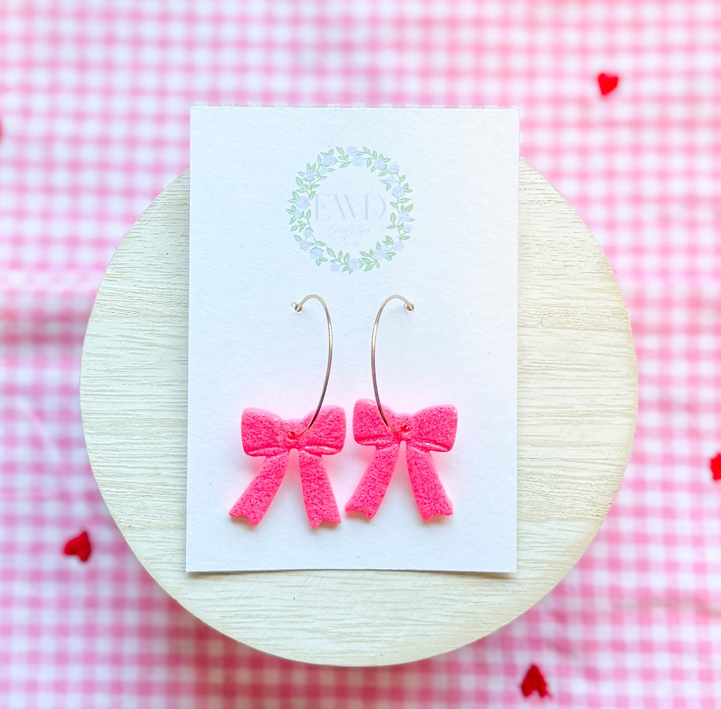 Pink Glitter Bow Hoop