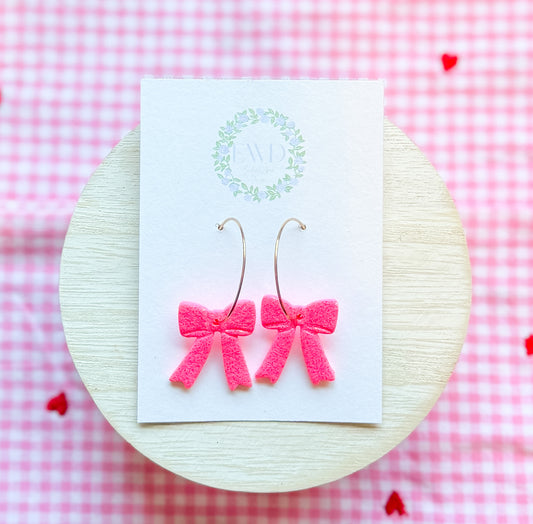 Pink Glitter Bow Hoop