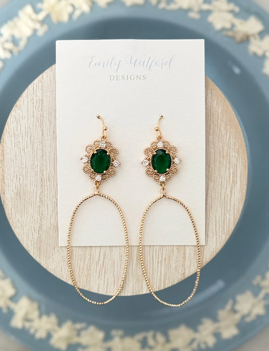 Emerald Glass Dangle