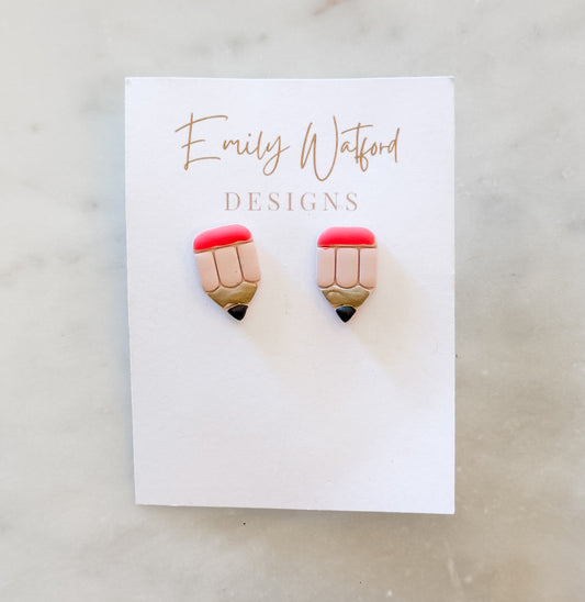Pink pencil stud