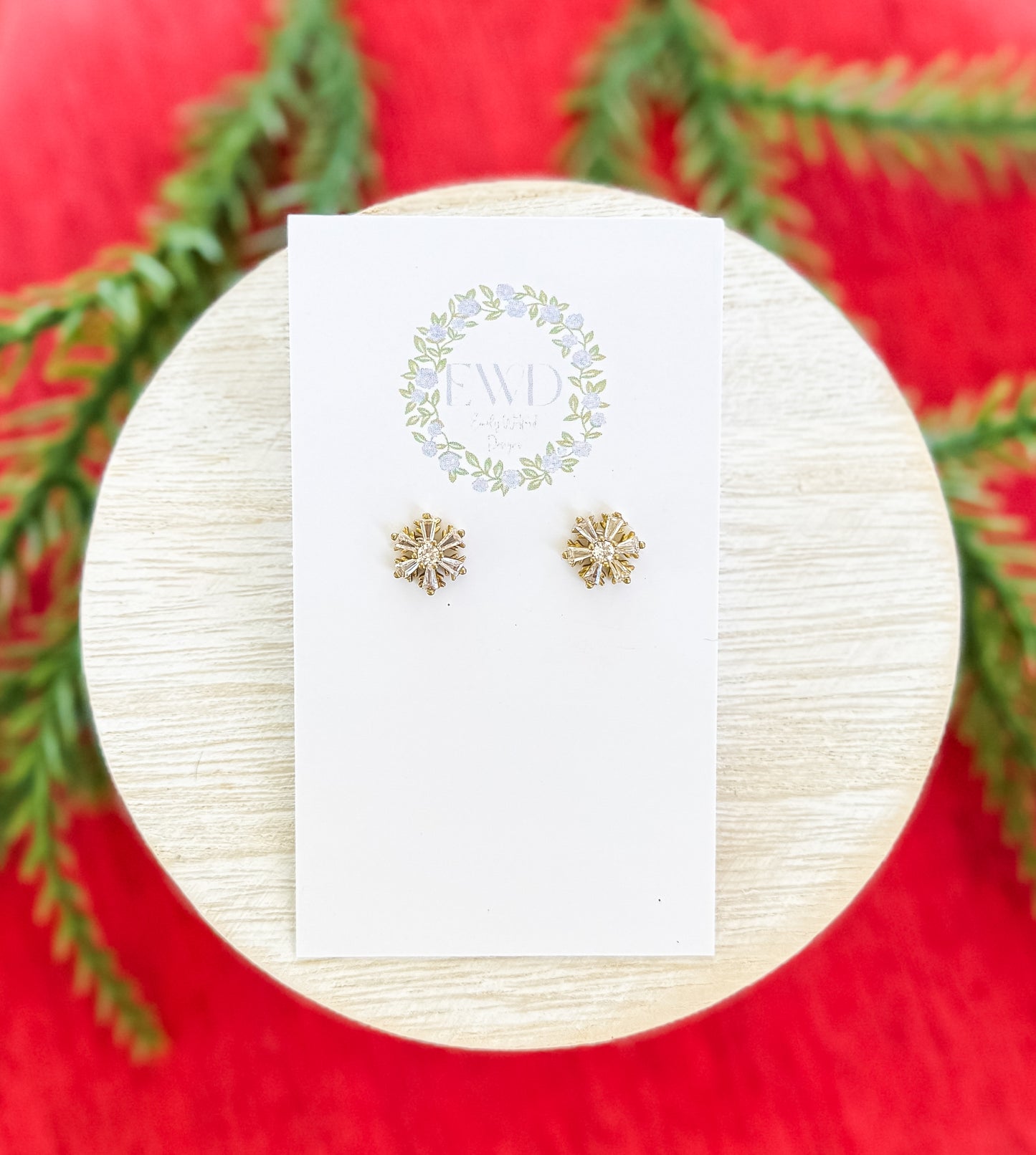Glass Snowflake Stud