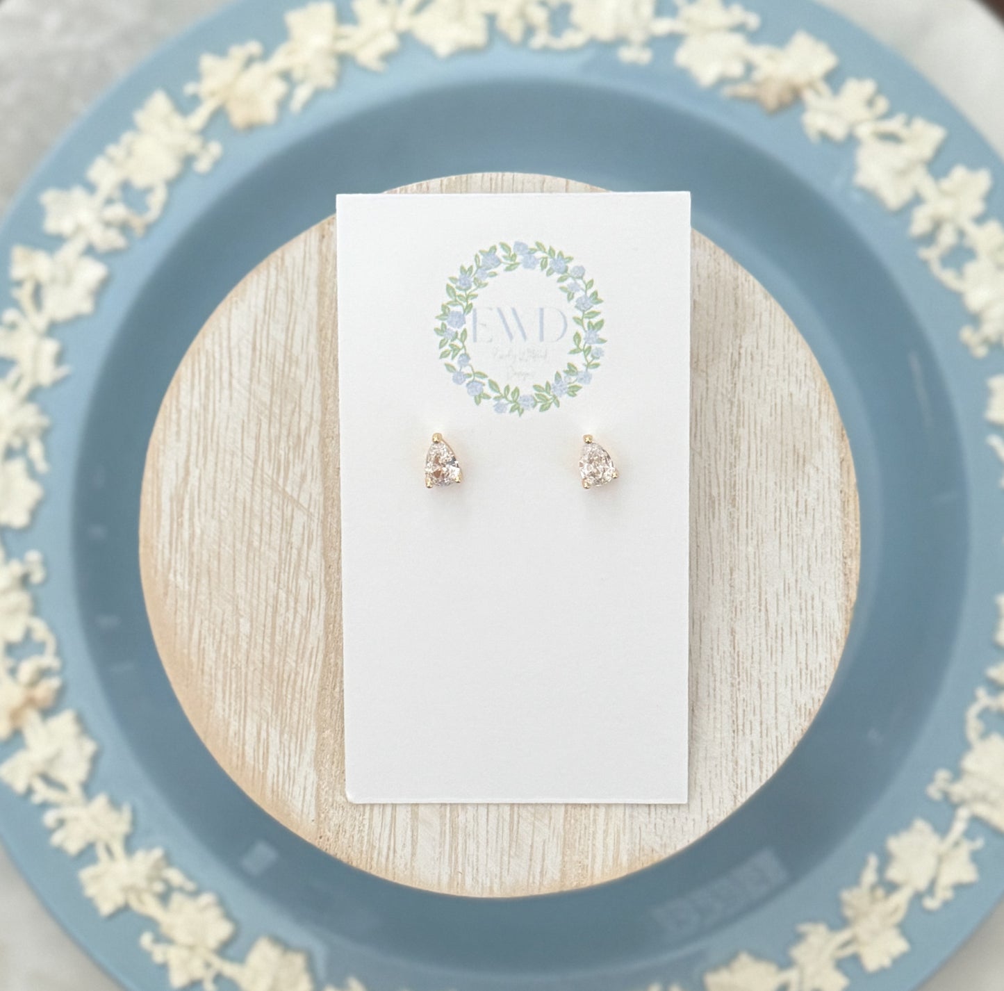 CZ Teardrop Studs