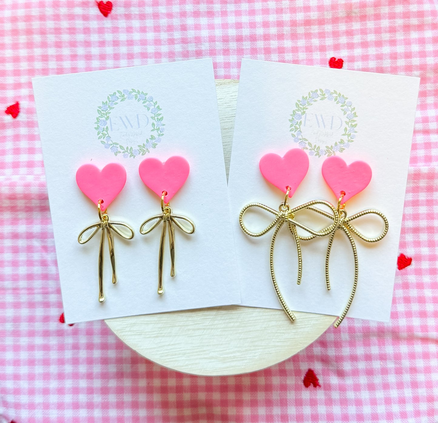 Hot Pink Heart Bow