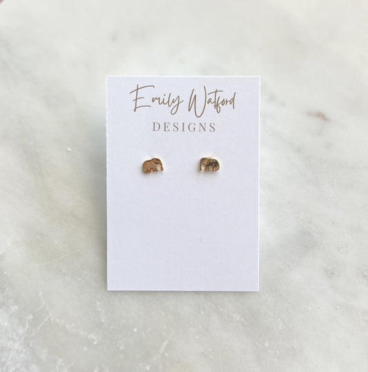 Gold Elephant Studs