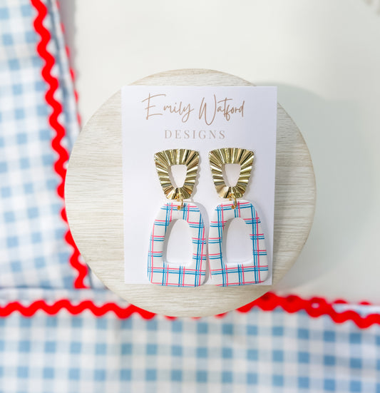 Plaid Rectangle Dangle