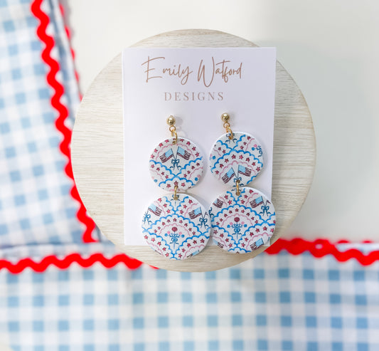Flag Print (large) Circle Dangle