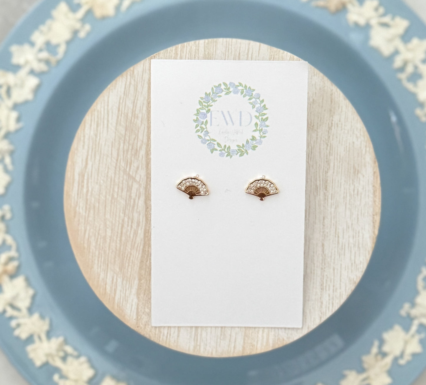 Gold Fan Studs