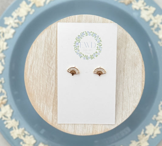Gold Fan Studs